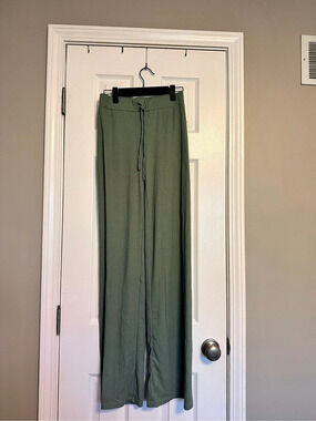 White Fox Sage Green Wide Leg Pants